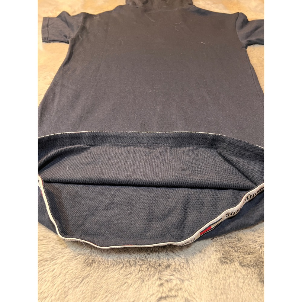 Tommy‎ Jeans Hoodie Dress Logo Tape Hem Short Sleeve Casual Size Blue - Picture 12 of 13